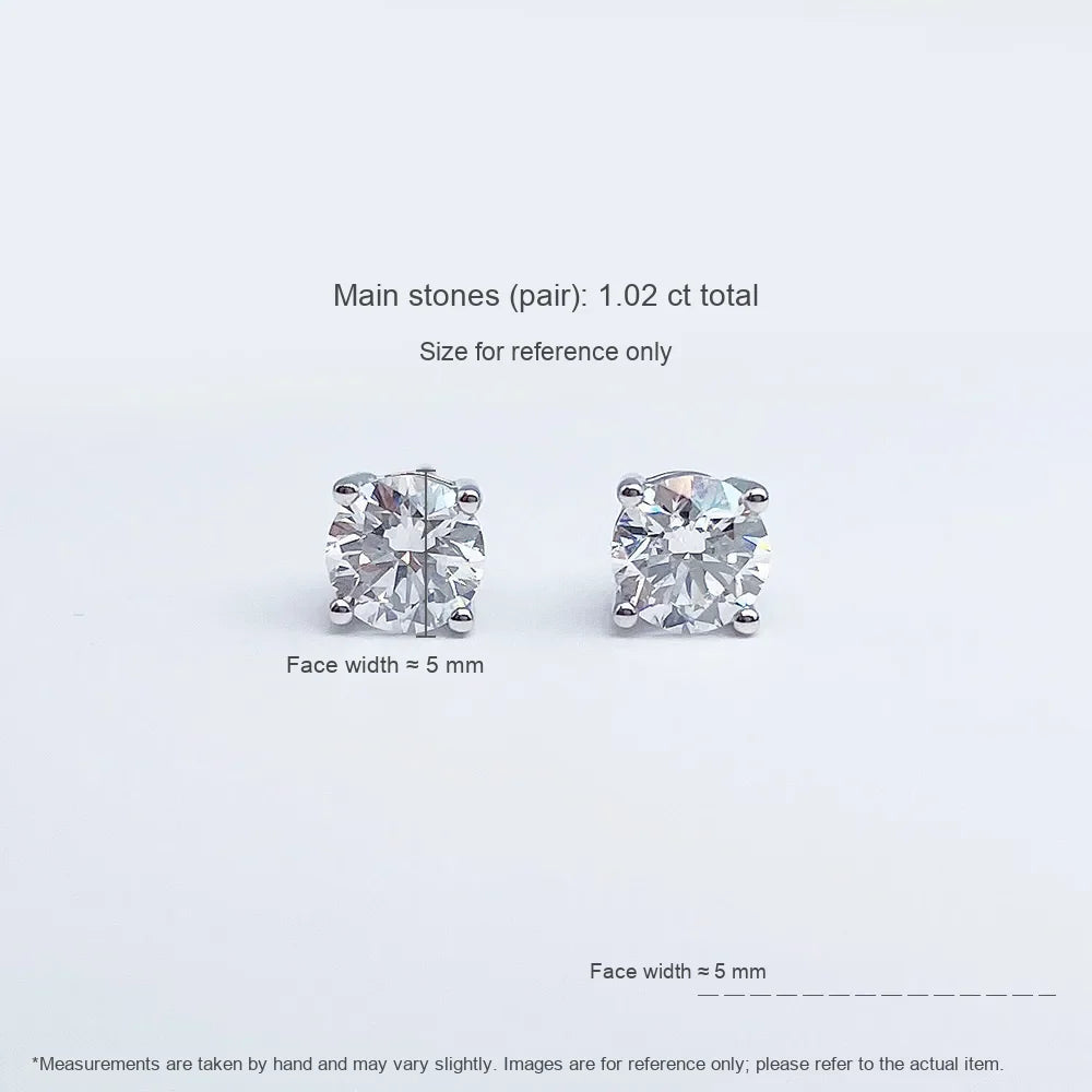 1.02 ctw Minimalist Four-Prong Princess-Cut Lab-Grown Diamond Earrings in 18K White Gold