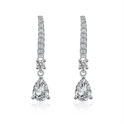1.02 ctw Pear-Cut Lab-Grown Diamond Drop Earrings in PT950 Platinum