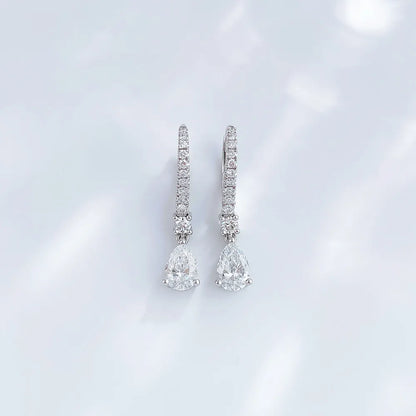 1.02 ctw Pear-Cut Lab-Grown Diamond Drop Earrings in PT950 Platinum