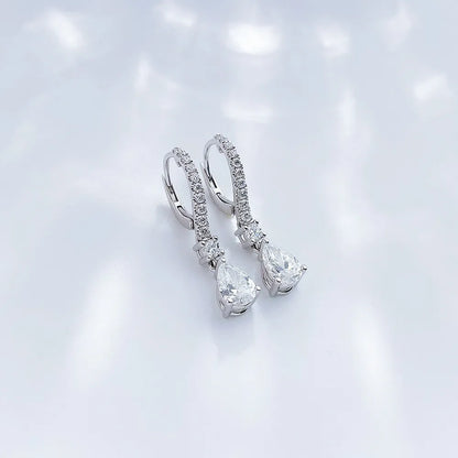 1.02 ctw Pear-Cut Lab-Grown Diamond Drop Earrings in PT950 Platinum