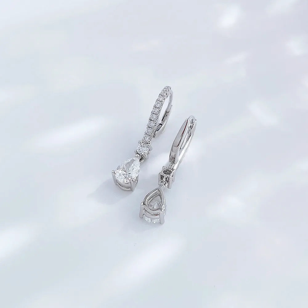 1.02 ctw Pear-Cut Lab-Grown Diamond Drop Earrings in PT950 Platinum
