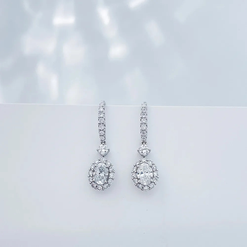 0.7 ctw Round-Cut Lab-Grown Diamond Earrings in 18K White Gold