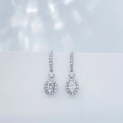 0.7 ctw Round-Cut Lab-Grown Diamond Earrings in 18K White Gold