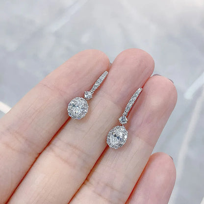 0.7 ctw Round-Cut Lab-Grown Diamond Earrings in 18K White Gold