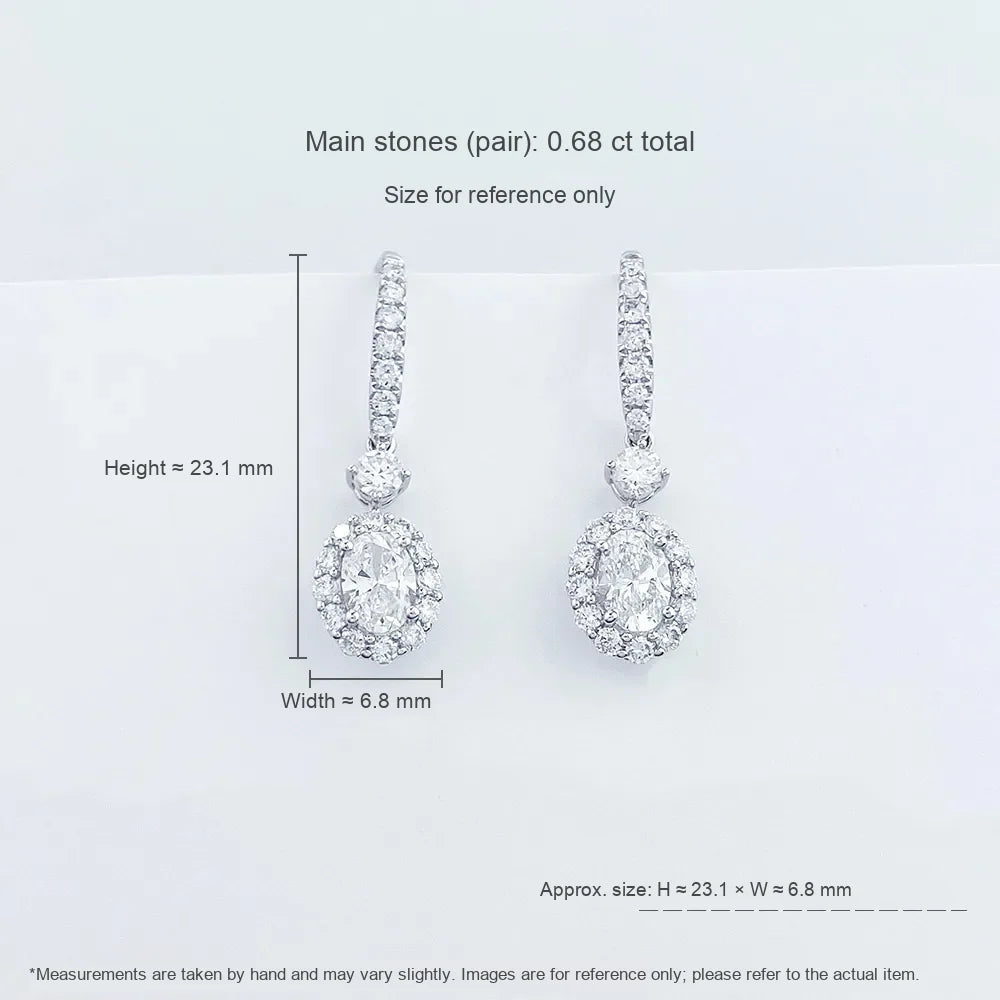 0.7 ctw Round-Cut Lab-Grown Diamond Earrings in 18K White Gold