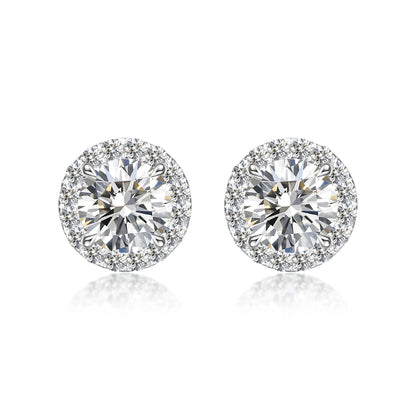 1.07 ctw Vintage Round-Cut Lab-Grown Diamond Stud Earrings in PT950 Platinum