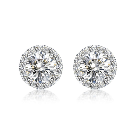 1.07 ctw Vintage Round-Cut Lab-Grown Diamond Stud Earrings in PT950 Platinum