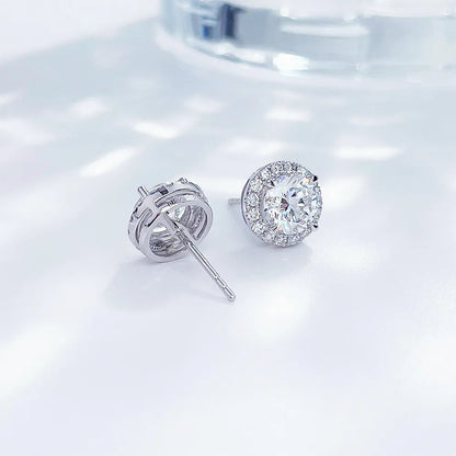 1.07 ctw Vintage Round-Cut Lab-Grown Diamond Stud Earrings in PT950 Platinum
