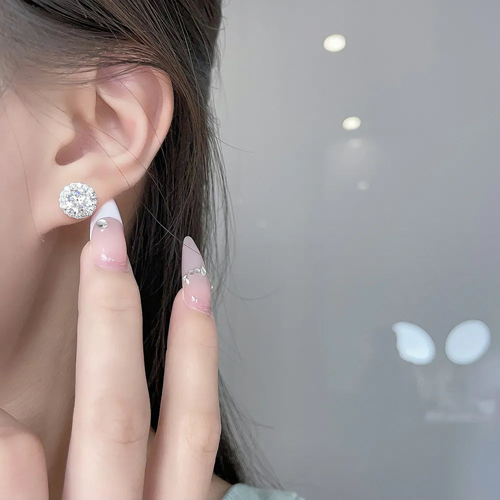 1.07 ctw Vintage Round-Cut Lab-Grown Diamond Stud Earrings in PT950 Platinum