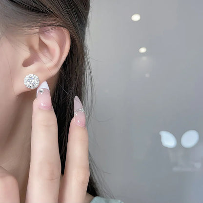 1.07 ctw Vintage Round-Cut Lab-Grown Diamond Stud Earrings in PT950 Platinum