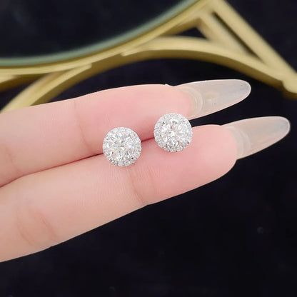 1.07 ctw Vintage Round-Cut Lab-Grown Diamond Stud Earrings in PT950 Platinum