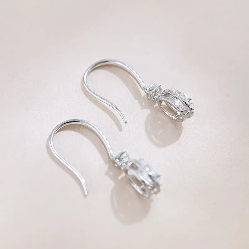 1.1 ctw Oval-Cut Lab-Grown Diamond Earrings in 18K White Gold