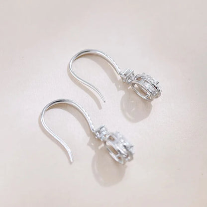 1.1 ctw Oval-Cut Lab-Grown Diamond Earrings in 18K White Gold