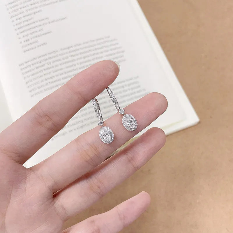 1.1 ctw Oval-Cut Lab-Grown Diamond Earrings in 18K White Gold