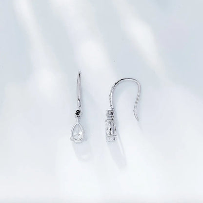 Minimalist Pear-Cut Lab-Grown Diamond Drop Earrings in PT950 Platinum