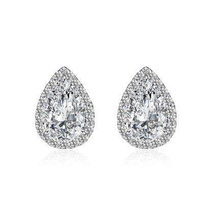 1.05 ctw Pear-Cut Lab-Grown Diamond Stud Earrings in PT950 Platinum