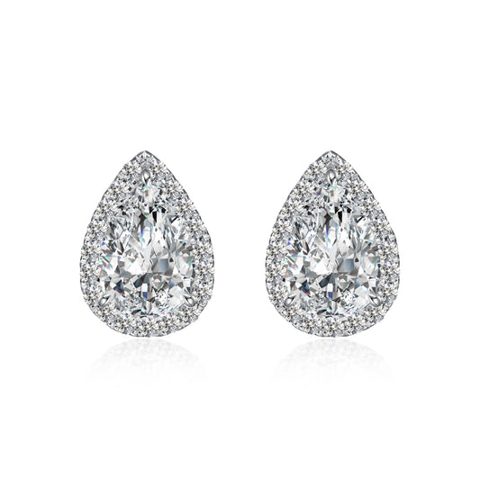 1.05 ctw Pear-Cut Lab-Grown Diamond Stud Earrings in PT950 Platinum