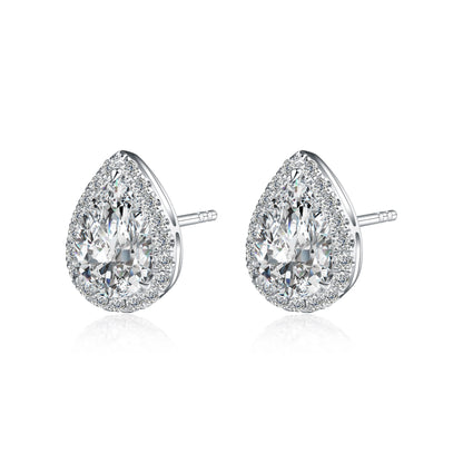 1.05 ctw Pear-Cut Lab-Grown Diamond Stud Earrings in PT950 Platinum
