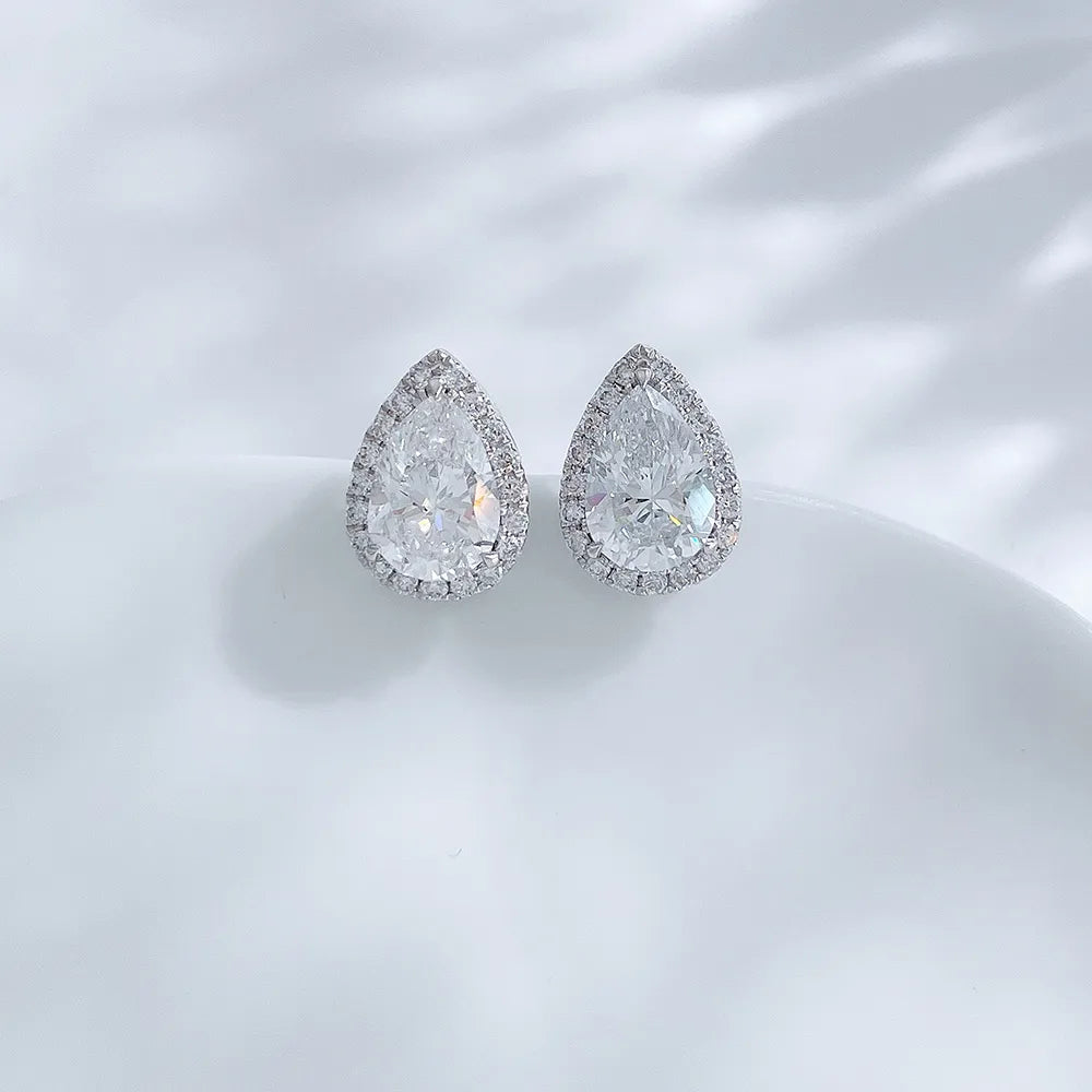 1.05 ctw Pear-Cut Lab-Grown Diamond Stud Earrings in PT950 Platinum