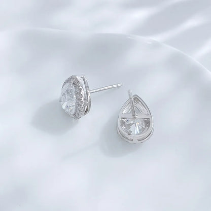 1.05 ctw Pear-Cut Lab-Grown Diamond Stud Earrings in PT950 Platinum