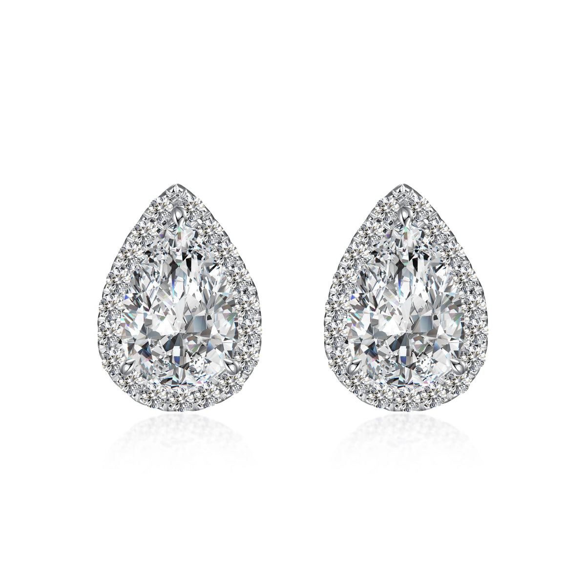 1 ctw Celestial Pear-Cut Lab-Grown Diamond Drop Earrings in 18K White Gold