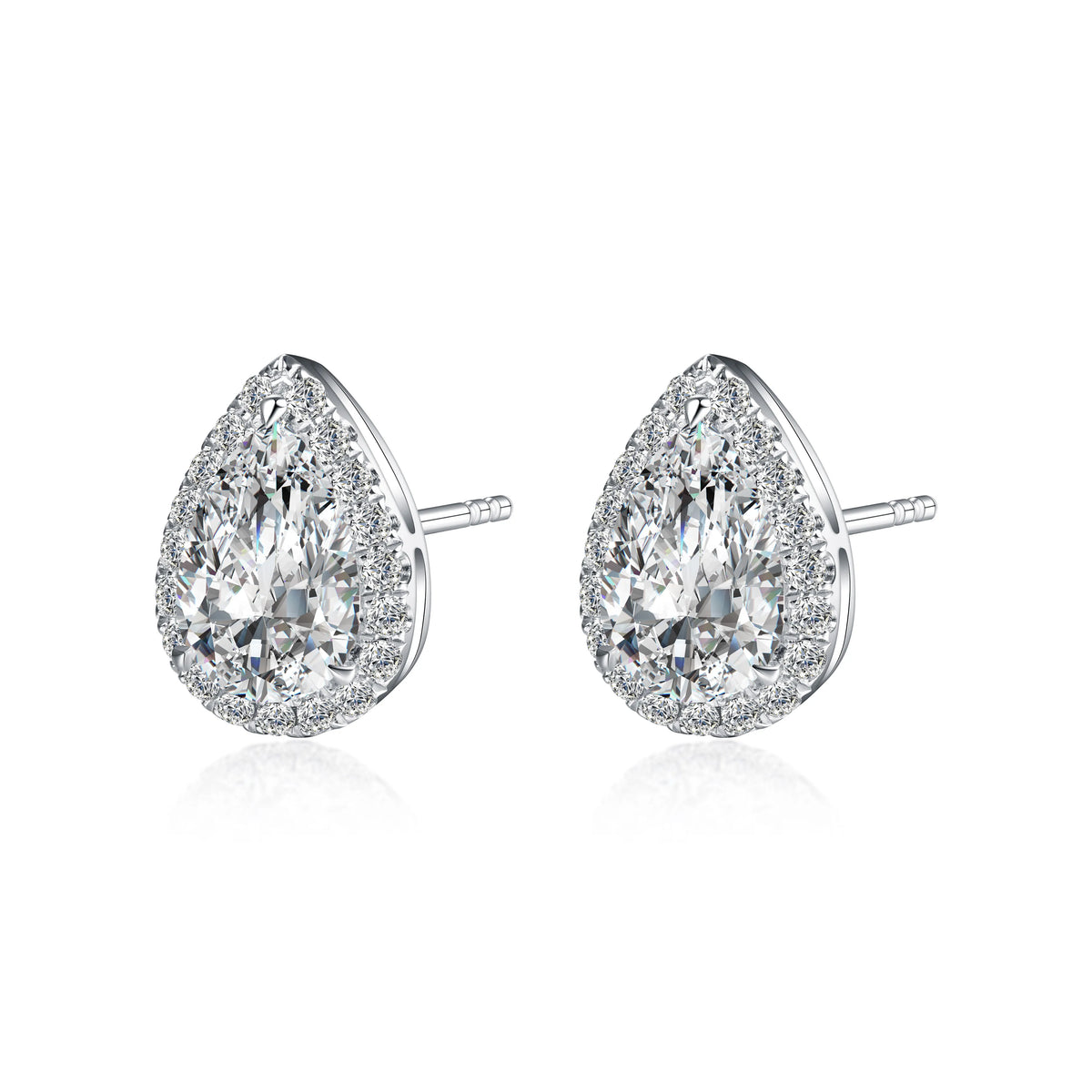 1 ctw Celestial Pear-Cut Lab-Grown Diamond Drop Earrings in 18K White Gold
