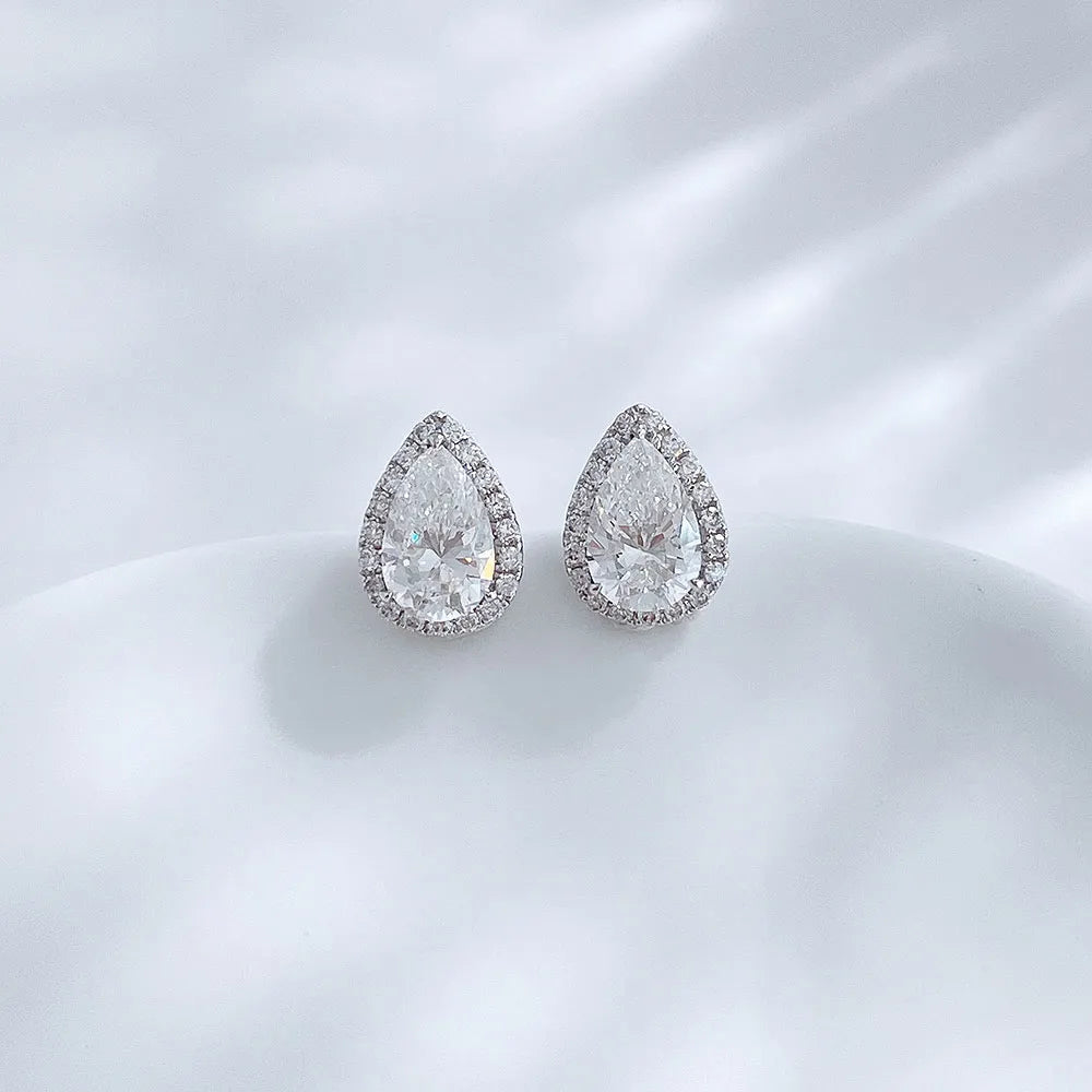 1 ctw Celestial Pear-Cut Lab-Grown Diamond Drop Earrings in 18K White Gold