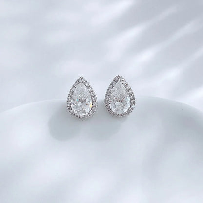 1 ctw Celestial Pear-Cut Lab-Grown Diamond Drop Earrings in 18K White Gold