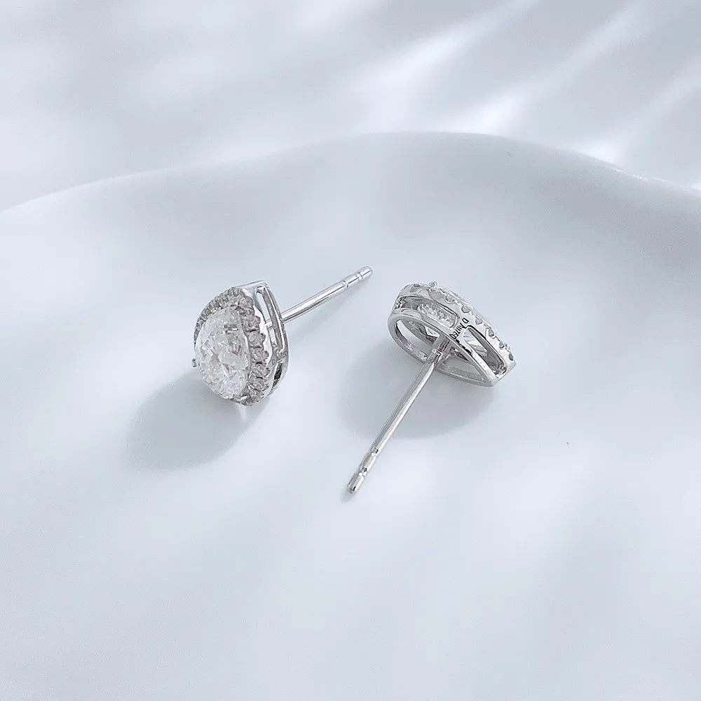 1 ctw Celestial Pear-Cut Lab-Grown Diamond Drop Earrings in 18K White Gold