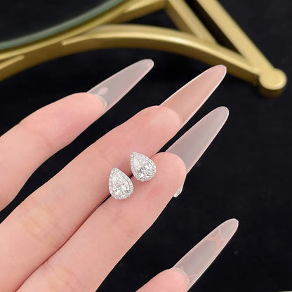 1 ctw Celestial Pear-Cut Lab-Grown Diamond Drop Earrings in 18K White Gold