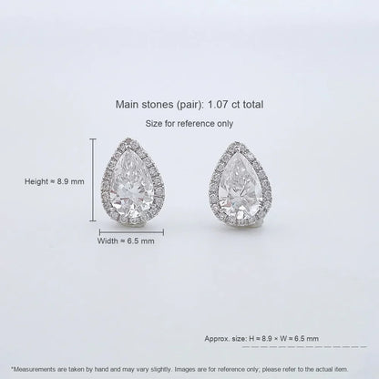 1 ctw Celestial Pear-Cut Lab-Grown Diamond Drop Earrings in 18K White Gold