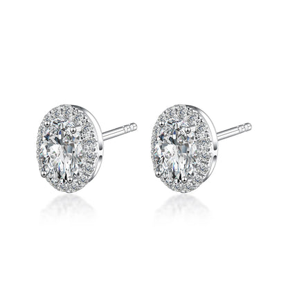 1.05 ctw Celestial Adjustable Oval-Cut Lab-Grown Diamond Stud Earrings in 18K White Gold