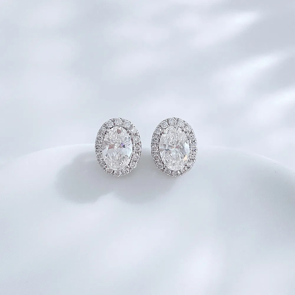 1.05 ctw Celestial Adjustable Oval-Cut Lab-Grown Diamond Stud Earrings in 18K White Gold