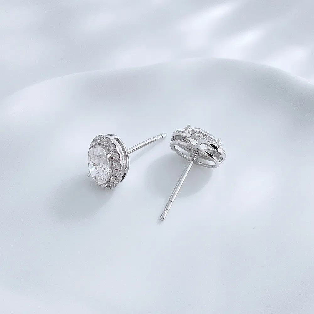 1.05 ctw Celestial Adjustable Oval-Cut Lab-Grown Diamond Stud Earrings in 18K White Gold