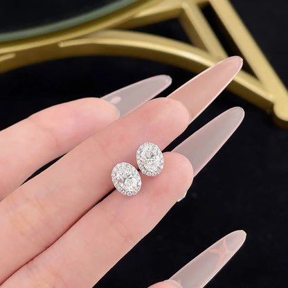 1.05 ctw Celestial Adjustable Oval-Cut Lab-Grown Diamond Stud Earrings in 18K White Gold
