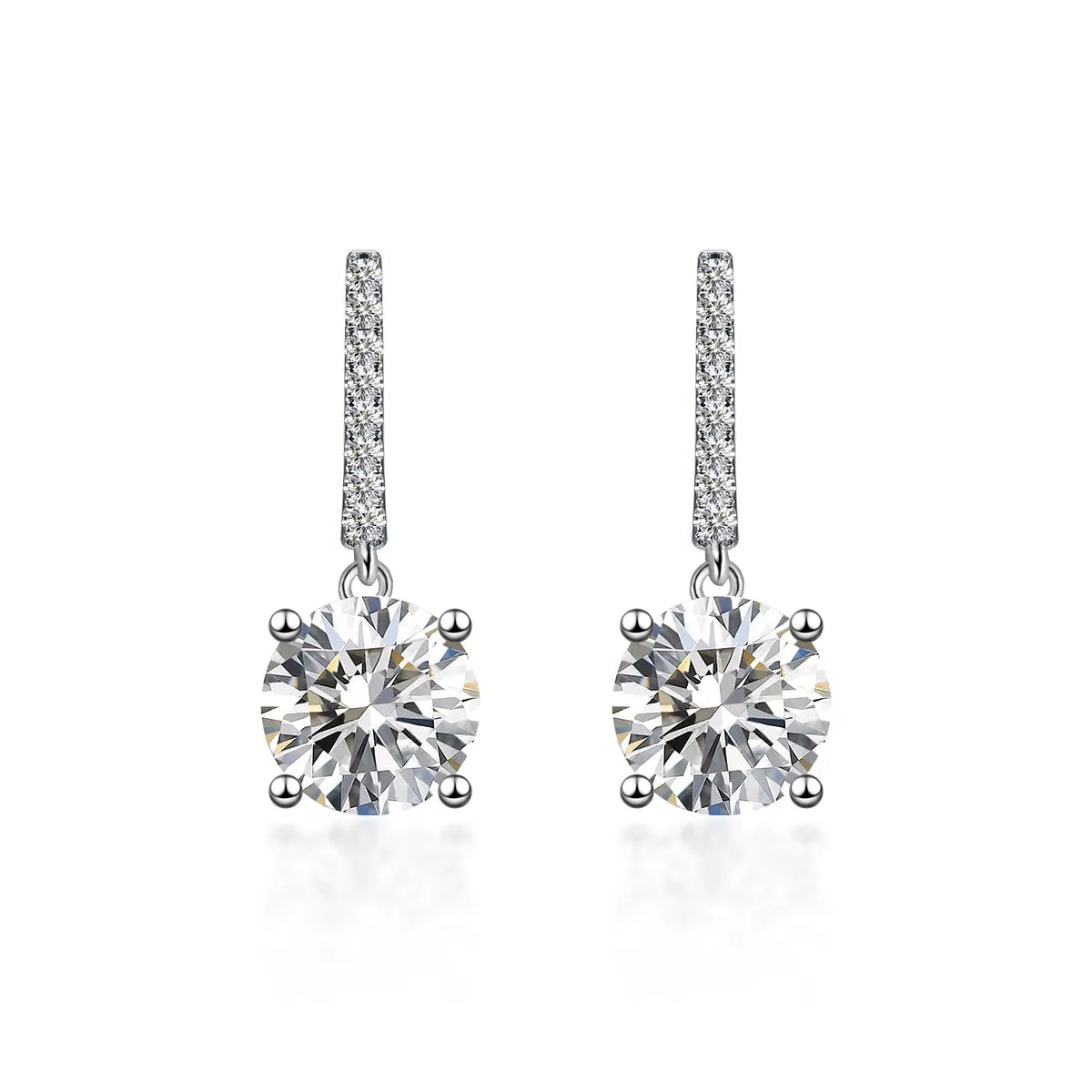 3 ctw Minimalist Four-Prong Round-Cut Lab-Grown Diamond Earrings in 18K White Gold