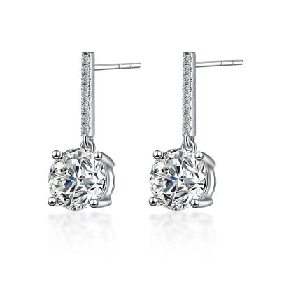 3 ctw Minimalist Four-Prong Round-Cut Lab-Grown Diamond Earrings in 18K White Gold