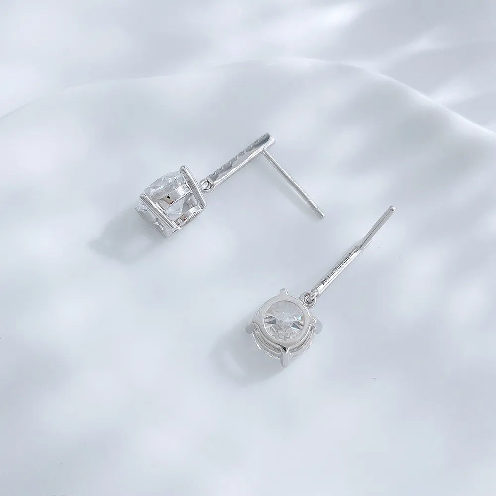 3 ctw Minimalist Four-Prong Round-Cut Lab-Grown Diamond Earrings in 18K White Gold