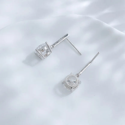 3 ctw Minimalist Four-Prong Round-Cut Lab-Grown Diamond Earrings in 18K White Gold