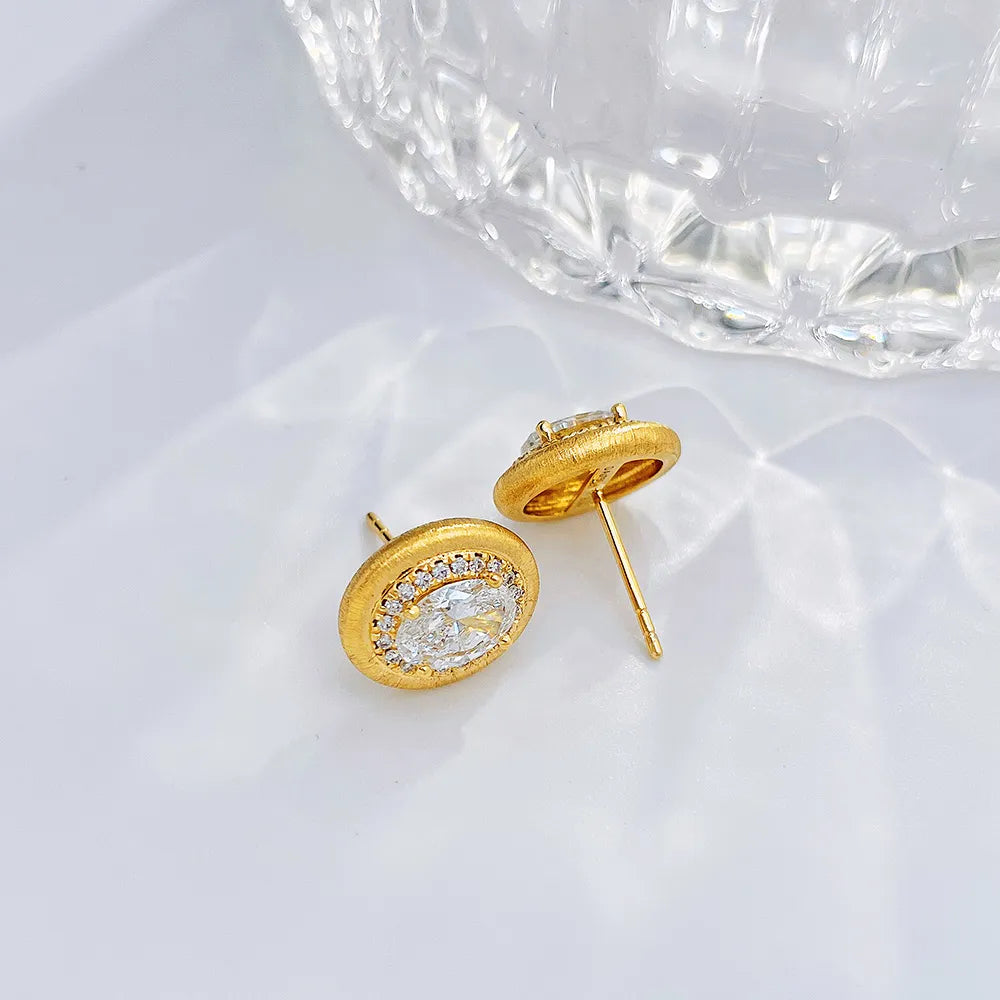 1.07 ctw Celestial Oval-Cut Lab-Grown Diamond Stud Earrings in 18K Yellow Gold