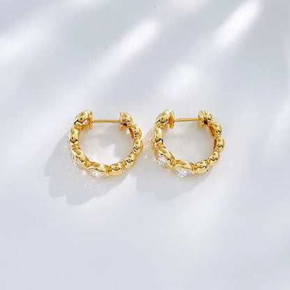 2.47 ctw Vintage Round-Cut Lab-Grown Diamond Earrings in 18K Yellow Gold
