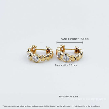 2.47 ctw Vintage Round-Cut Lab-Grown Diamond Earrings in 18K Yellow Gold