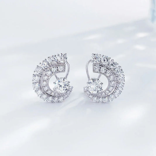 1.26 ctw Celestial Round-Cut Lab-Grown Diamond Earrings in 18K White Gold