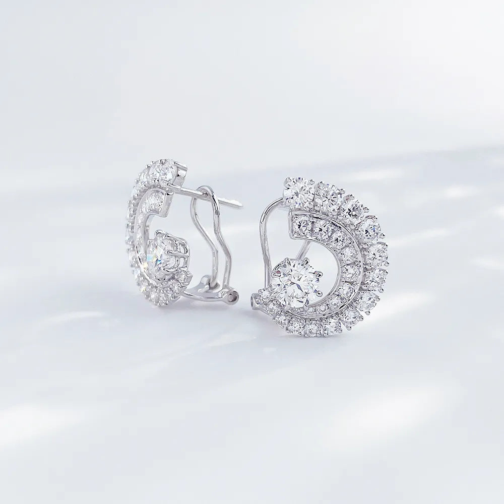 1.26 ctw Celestial Round-Cut Lab-Grown Diamond Earrings in 18K White Gold