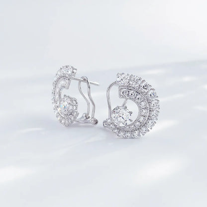 1.26 ctw Celestial Round-Cut Lab-Grown Diamond Earrings in 18K White Gold