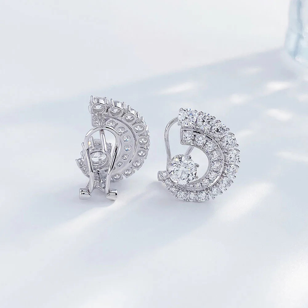 1.26 ctw Celestial Round-Cut Lab-Grown Diamond Earrings in 18K White Gold