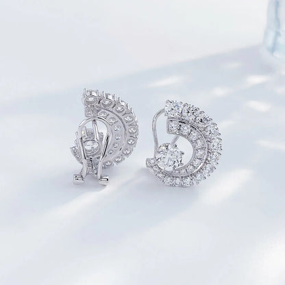 1.26 ctw Celestial Round-Cut Lab-Grown Diamond Earrings in 18K White Gold