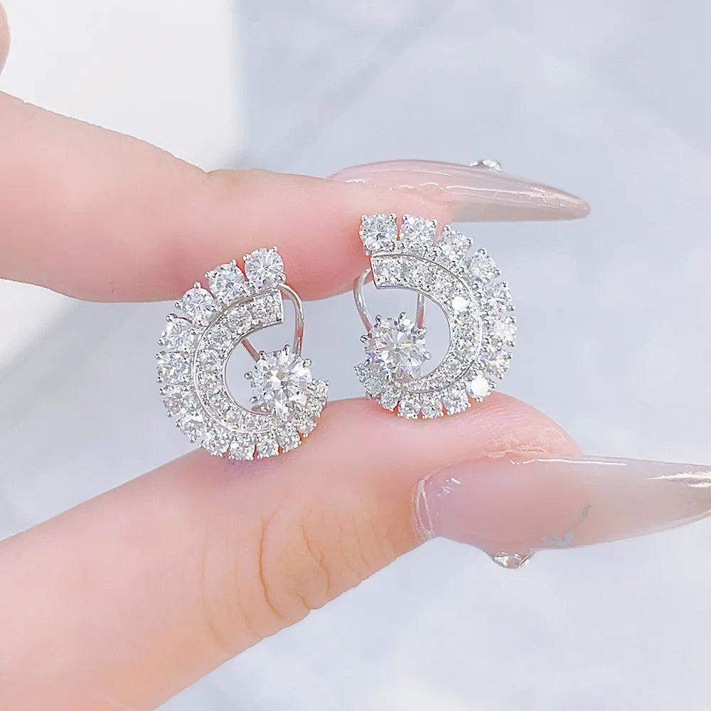 1.26 ctw Celestial Round-Cut Lab-Grown Diamond Earrings in 18K White Gold