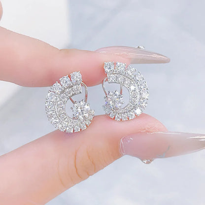 1.26 ctw Celestial Round-Cut Lab-Grown Diamond Earrings in 18K White Gold