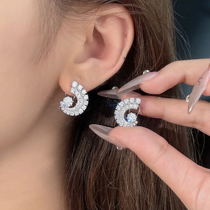 1.26 ctw Celestial Round-Cut Lab-Grown Diamond Earrings in 18K White Gold